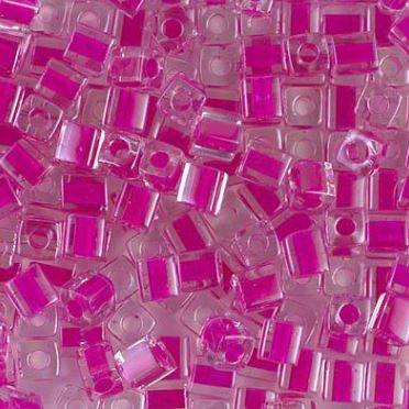 4mm Cubes - Fuchsia Lined