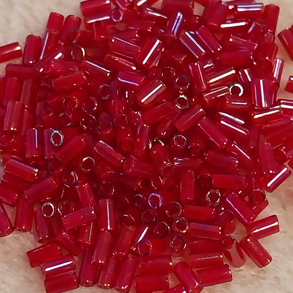 3mm Lined Red AB Bugles