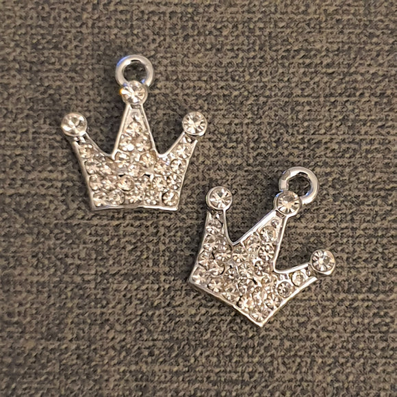 'Crown' Rhinestone Charms - Pack of 2