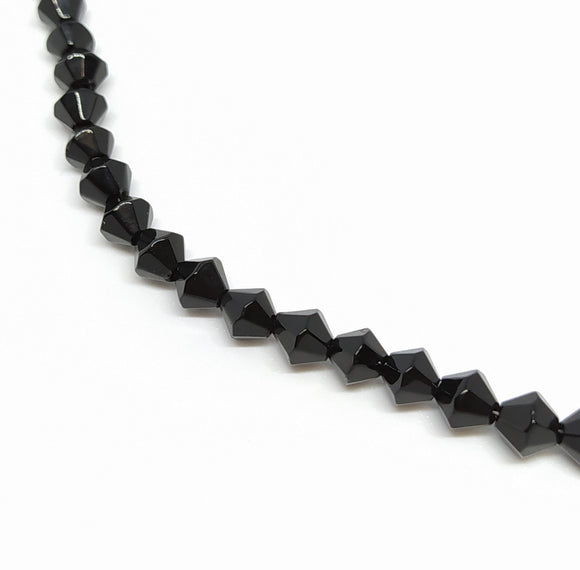6mm Black Bicone Glass Beads - Beading Amazing