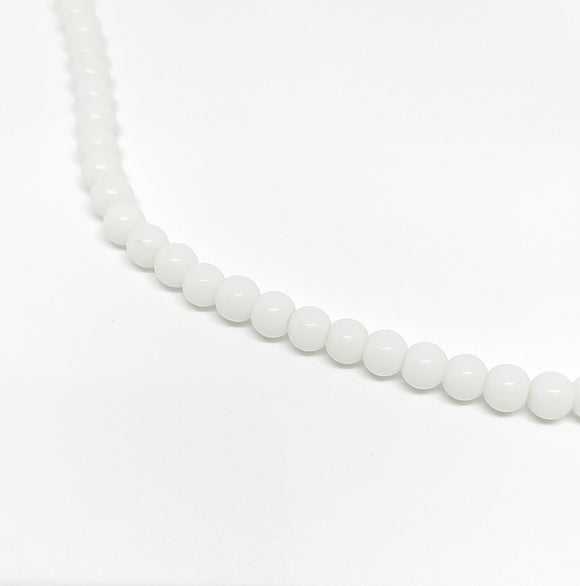 6mm White Opaque Glass Beads - Beading Amazing