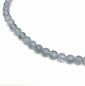 8mm Grey Crackle Glass Beads - Beading Amazing