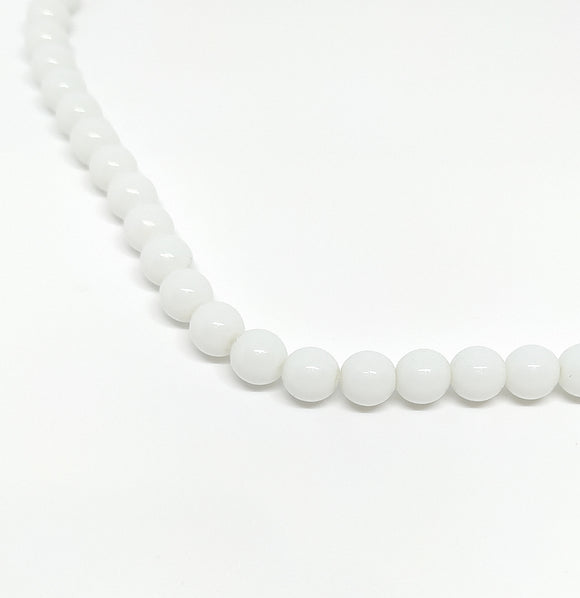 8mm White Opaque Glass Beads - Beading Amazing
