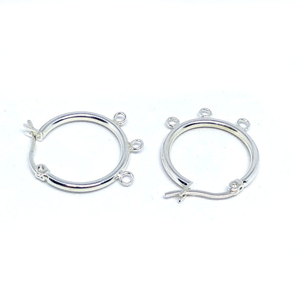 Silver Plated Earhoops with Connector Loops - Beading Amazing