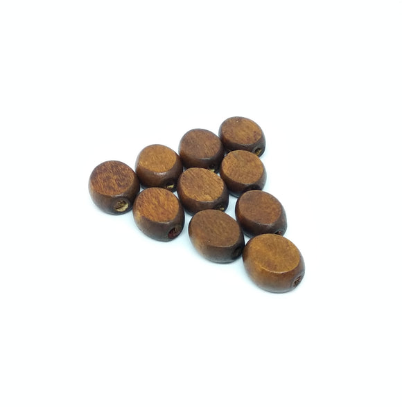 Flat Oval Wooden Beads