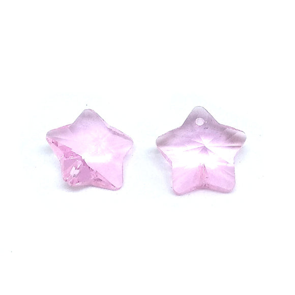 15mm Faceted Glass Beads Star Pink - Beading Amazing