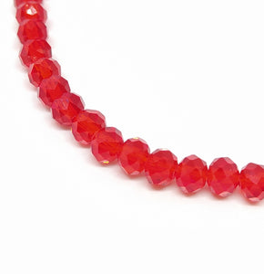 6 x 4mm Faceted Rondelles Red - Beading Amazing
