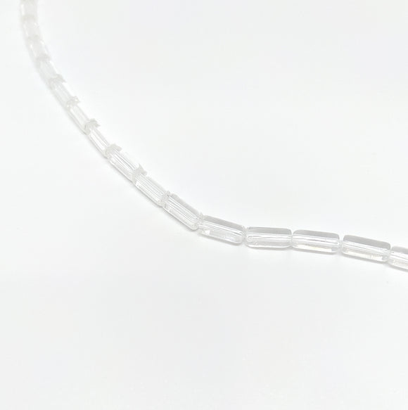 Clear Slim Column Glass Beads (Approx. 10 x 4mm) - Beading Amazing