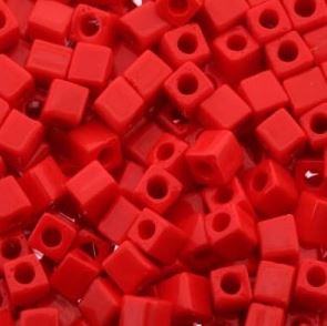 4mm Cubes - Opaque Red