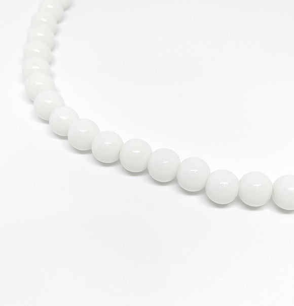10mm White Opaque Glass Beads - Beading Amazing