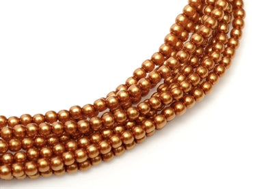 2mm - Glass Pearls - Copper - Beading Amazing