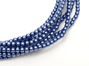 2mm - Glass Pearls - Mid Blue - Beading Amazing