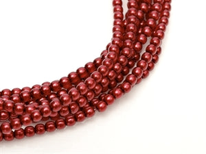 2mm - Glass Pearls - Red - Beading Amazing