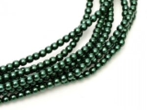 3mm Pearls - Deep Emerald - Beading Amazing