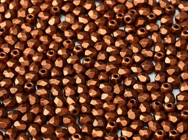 3mm Fire Polished - Copper - Beading Amazing