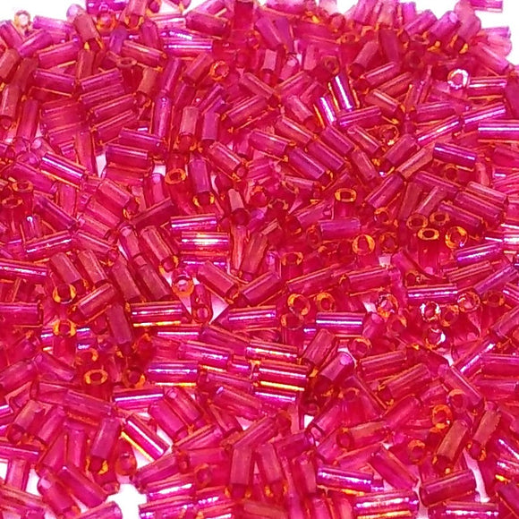 3mm Raspberry Pink Bugle - Beading Amazing