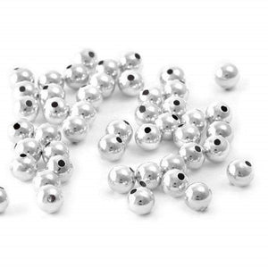 4mm Plain Round Spacers (Silver) - Beading Amazing