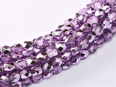 Lilac Met.Ice 4mm Fire Polished - Beading Amazing