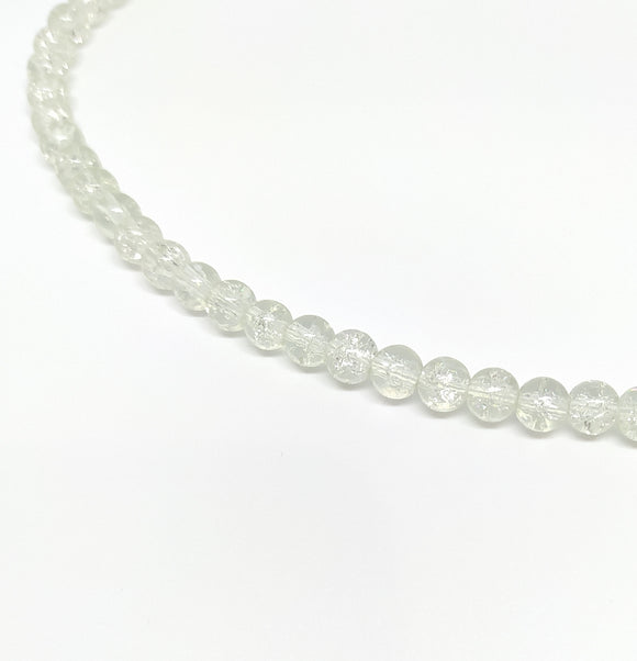 6mm Clear Crackle Glass Beads - Beading Amazing