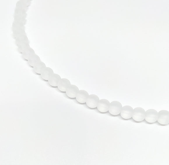 6mm Clear Frosted Glass Beads - Beading Amazing