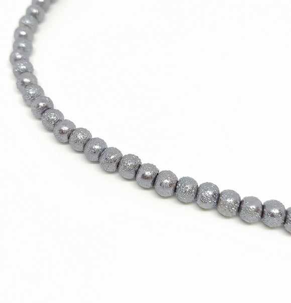6mm Dark Grey Textured Glass Beads - Beading Amazing