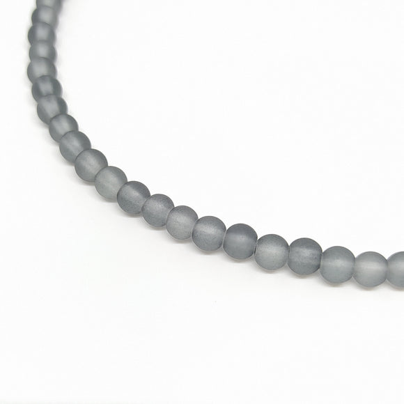 6mm Grey Frosted Glass Beads - Beading Amazing
