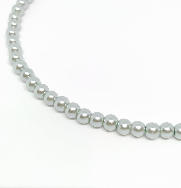 6mm Light Silver Glass Pearls - Beading Amazing
