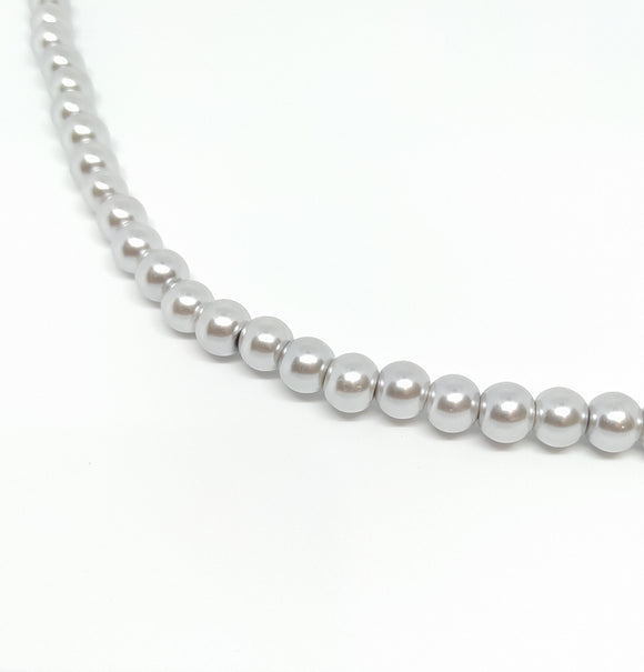 8mm Light Silver Glass Pearls - Beading Amazing