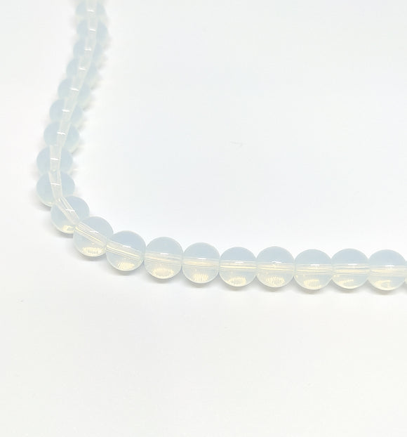8mm White (Opal Style) Glass Beads - Beading Amazing