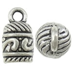 Antique Silver Patterned Kumihimo Ends - Beading Amazing
