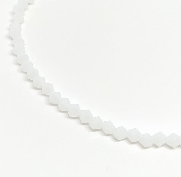 4mm Crystal Bicone Opaque White - Beading Amazing