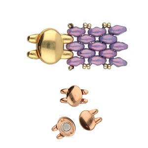 Cymbal - Magnetic Clasp - SuperDuo - Kypri - Rose Gold Plated