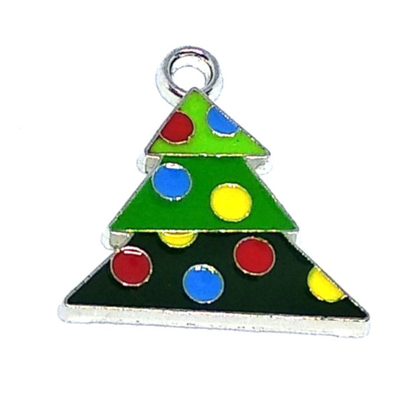 Enamel Christmas Tree Charm - Beading Amazing