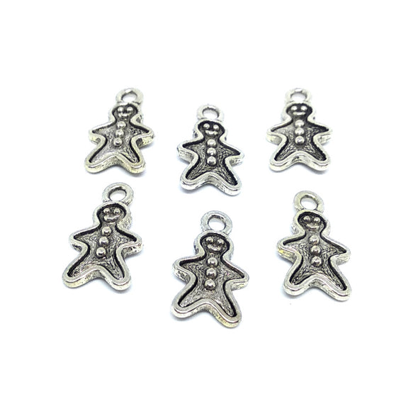 Gingerbread Men Charms (Antique Silver) - Beading Amazing