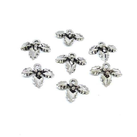 Holly Leaf Charms (Antique silver) - Beading Amazing