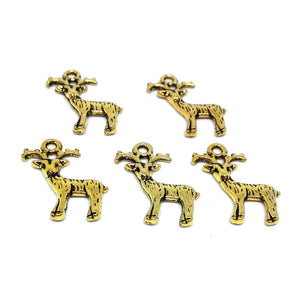 Reindeer Charms (Antique Gold) - Beading Amazing