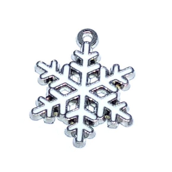 Enamel Snowflake Charm - Beading Amazing