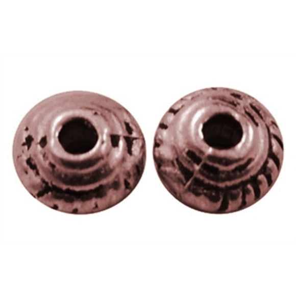 Copper Small Patterned Bicone Beads - Beading Amazing
