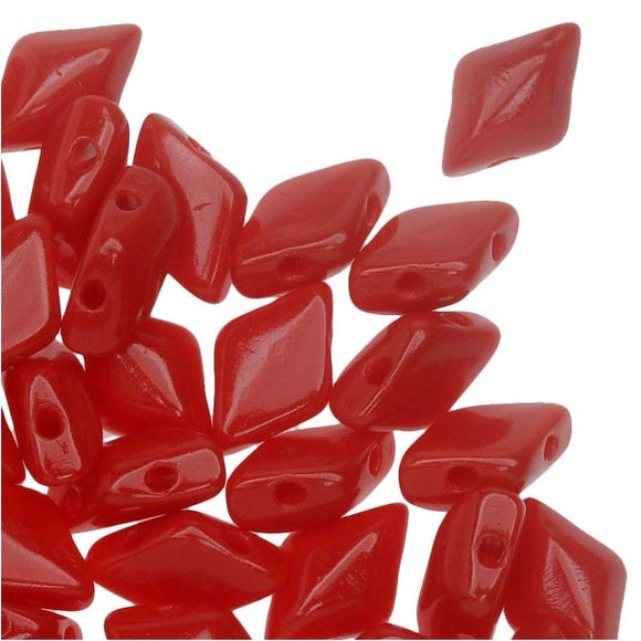 Coral Red Luster GemDuo's - Beading Amazing