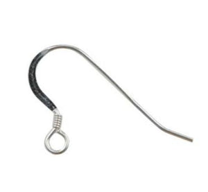 Fish Hook Earwire (wire size 0.70mm) Sterling Silver - Beading Amazing