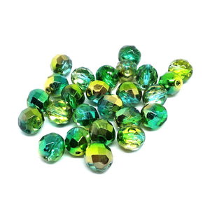 Magic Summer Green 8mm Fire Polished Crystals - Beading Amazing