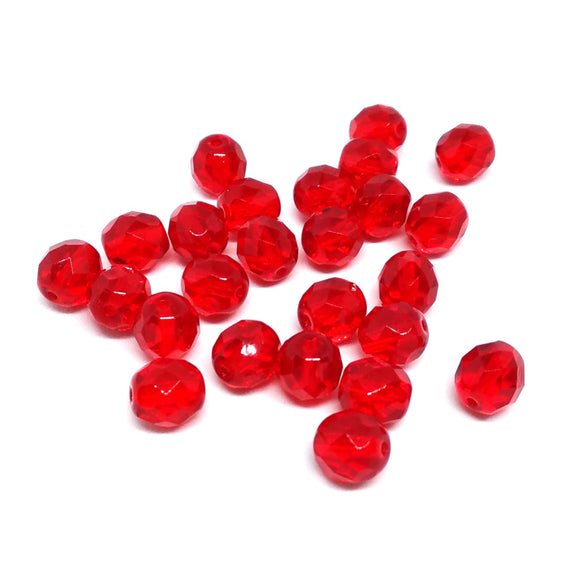 Red 8mm Fire Polished Crystals - Beading Amazing