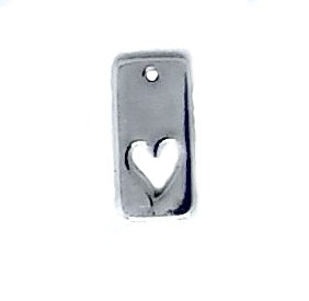 Heart Tag Charm Sterling Silver - Beading Amazing