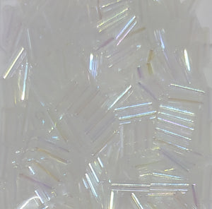 6mm Crystal AB Bugles - Beading Amazing