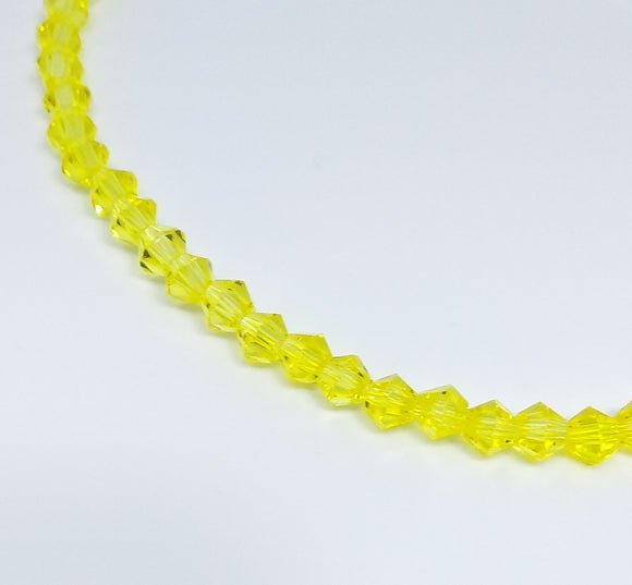 4mm Crystal Bicone Yellow