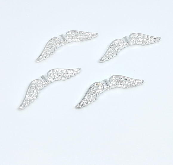 Filigree Angel Wings - Bright Silver