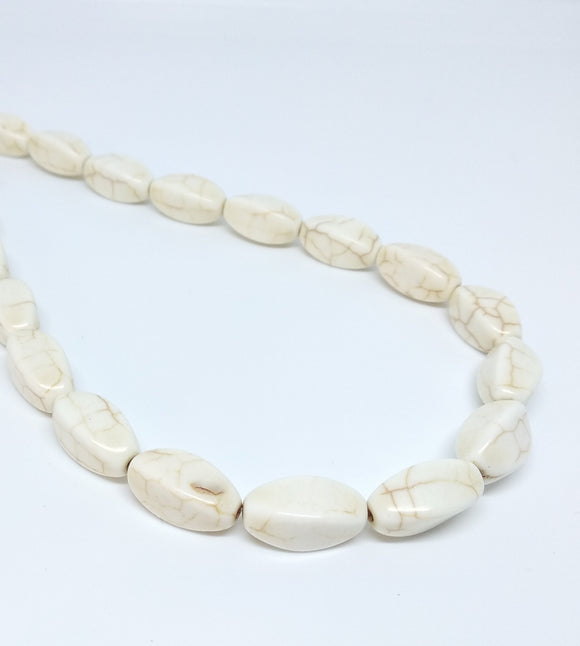 White Synthetic Turquoise - Rice Beads