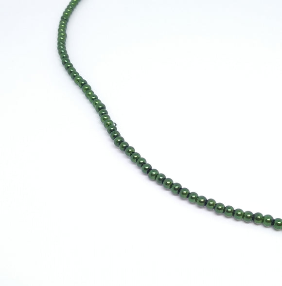 4mm Dark Green Glass Pearls