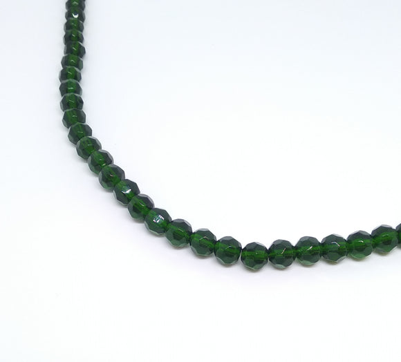8mm Dark Green Faceted Rounds