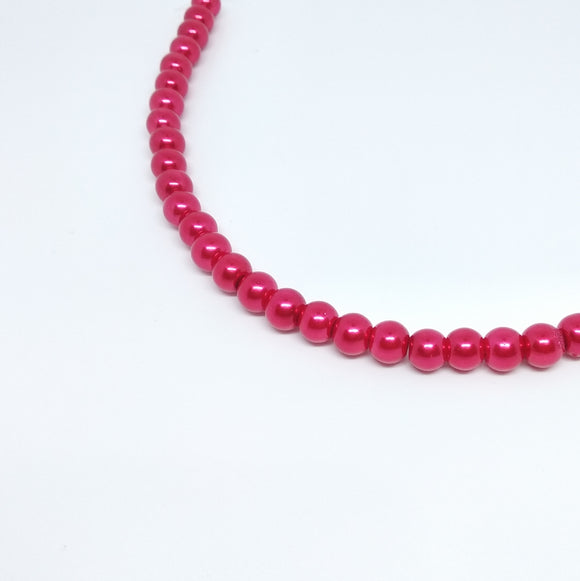 8mm Red Glass Pearls